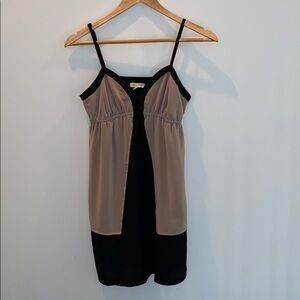 Silence + Noise Taupe and Black Slip Dress
